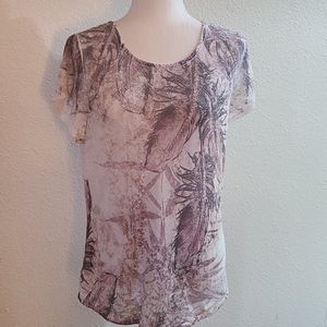 Coldwater Creek Feather Print Tee